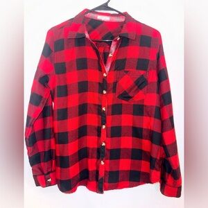 Women’s Maurice’s brand red and black flannel shirt size M Medium
